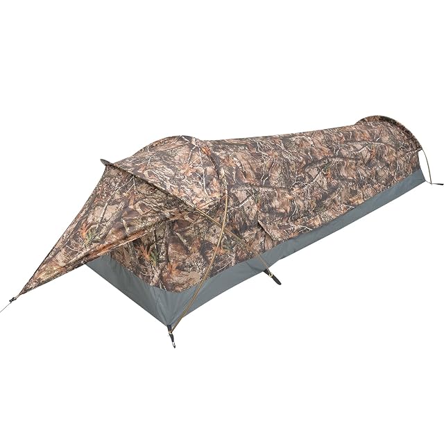 GEERTOP Ultralight one-person bivy shelter pitched on aluminium poles