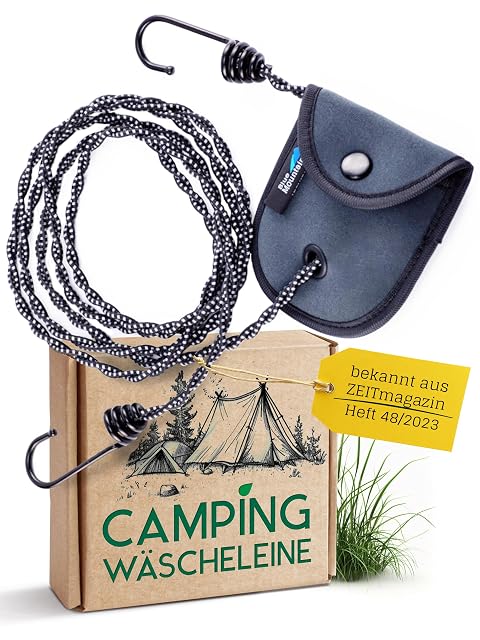 Blue Mountaineer black reflective twisted clothesline with two hooks