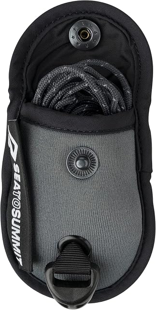 Sea to Summit black double clothesline with rubber beads in its nylon bag