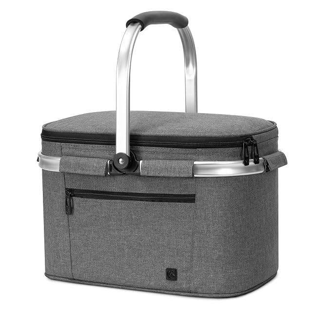 ALLCAMP folding insulated cool basket with padded handles
