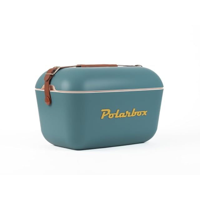 Kreher Polarbox 20 litre rigid cool box in classic blue with a shoulder strap