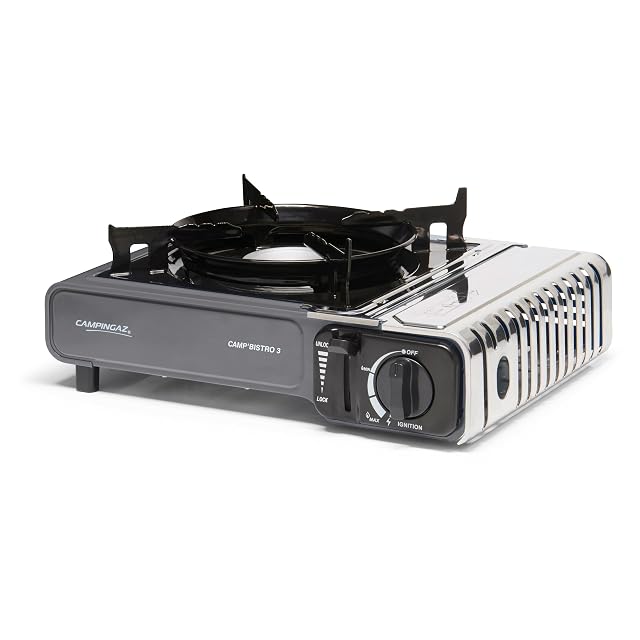 Campingaz Camp’Bistro 3 single-burner camping stove with its carry case