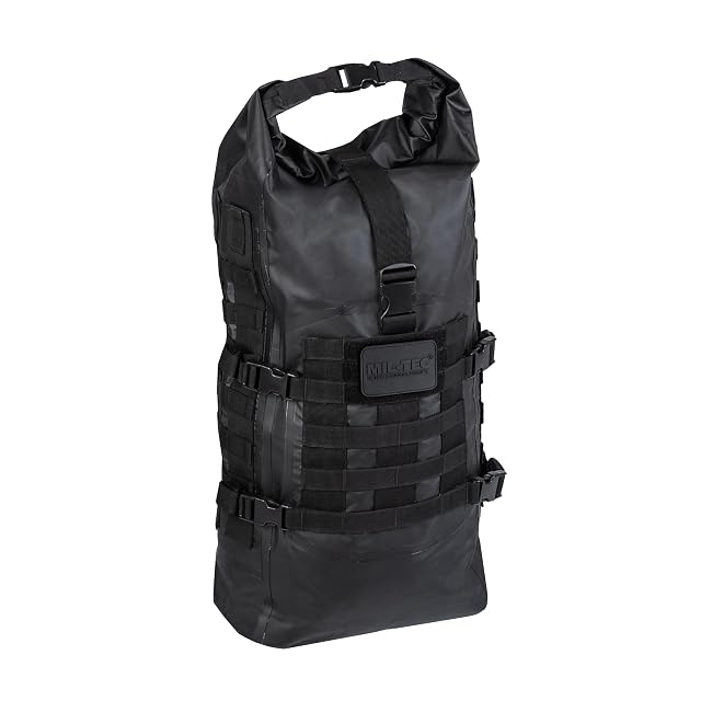 Mil-Tec Seals waterproof roll-top rucksack with padded shoulder straps and MOLLE webbing