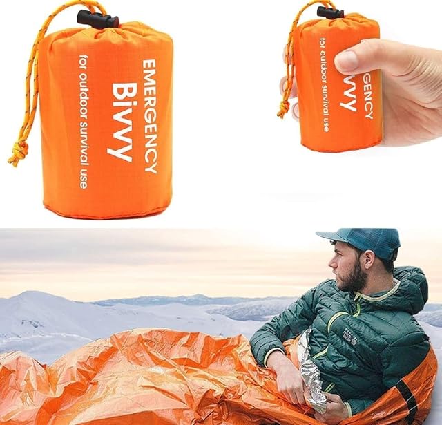 LATTCURE bright orange aluminised PE emergency bivvy bag