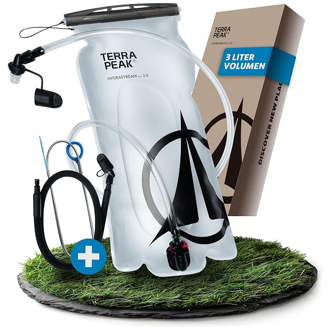 Terra Peak Hydrastream PRO 3 litre hydration reservoir with a neoprene hose cover