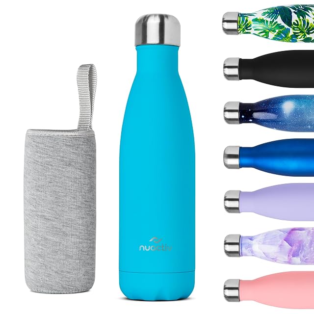 Nuactiv 500 ml stainless steel vacuum flask with its cotton carry sleeve