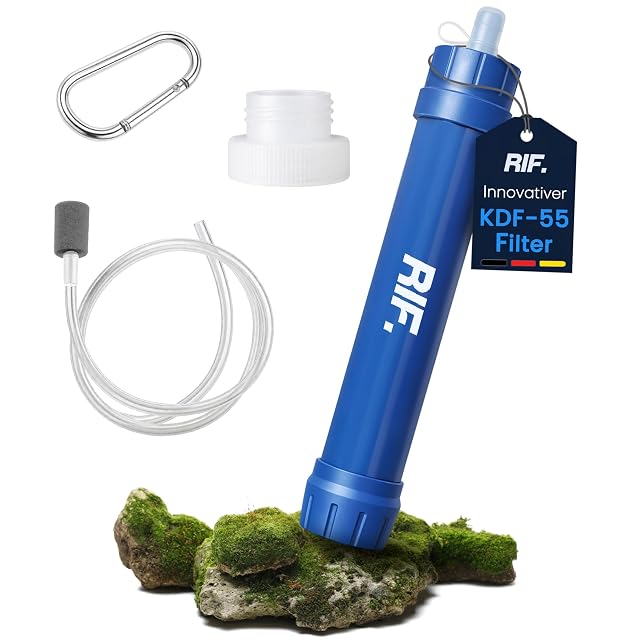 RIF. outdoor water filter with a universal bottle adapter