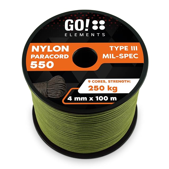 GO!elements type III paracord in nylon wound on a spool