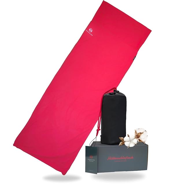 NORDKAMM Sirius cotton sleeping bag liner with its stretch mesh stuff bag