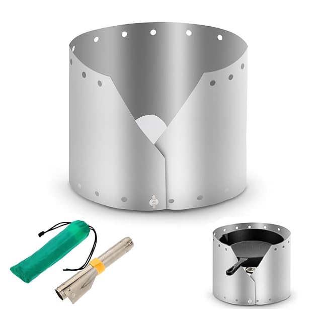 Lixada ultralight titanium windshield sheet rolled up for a camping stove