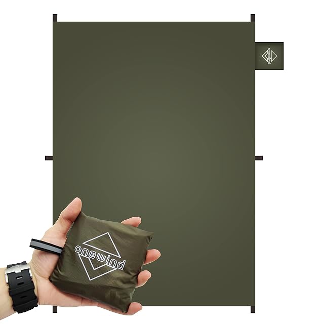 Onewind ultralight silnylon tent footprint with reinforced corner tie-outs and a stuff sack