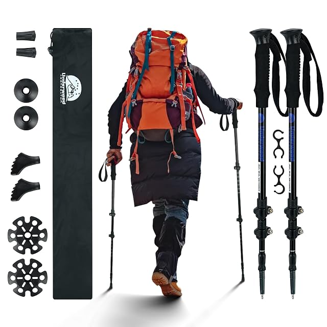 Underwood Aggregator telescopic aluminium trekking poles with EVA grips