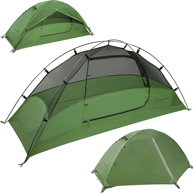 Clostnature one-person freestanding tent with a side vestibule and aluminium poles
