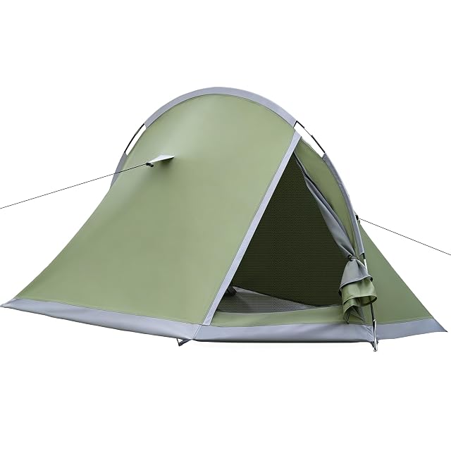 Foumteex two-person dome tent with two mesh doors and a full-coverage flysheet